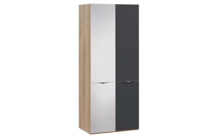 Шкаф для одежды с 1 зеркальной и 1 дверью со стеклом «Глосс» – СМ-319.07.213