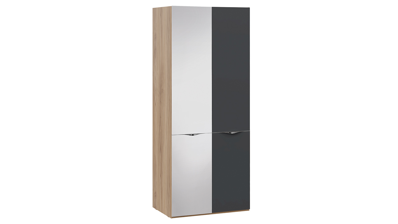 Шкаф для одежды с 1 зеркальной и 1 дверью со стеклом «Глосс» – СМ-319.07.213