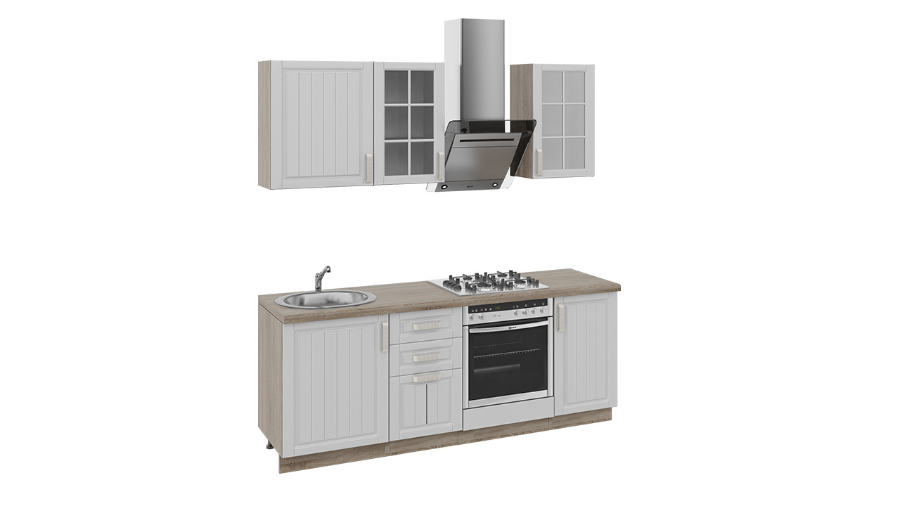 Кухонный гарнитур длиной – 210 см (со шкафом НБ) – ГН72_210_2 (НБ)