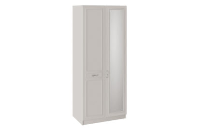 Шкаф для одежды с 1 глухой и 1 зеркальной дверью левый «Сабрина» – СМ-307.07.221L