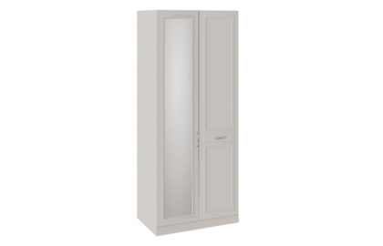Шкаф для одежды с 1 глухой и 1 зеркальной дверью правый с опорой «Сабрина» – СМ-307.07.221-01R