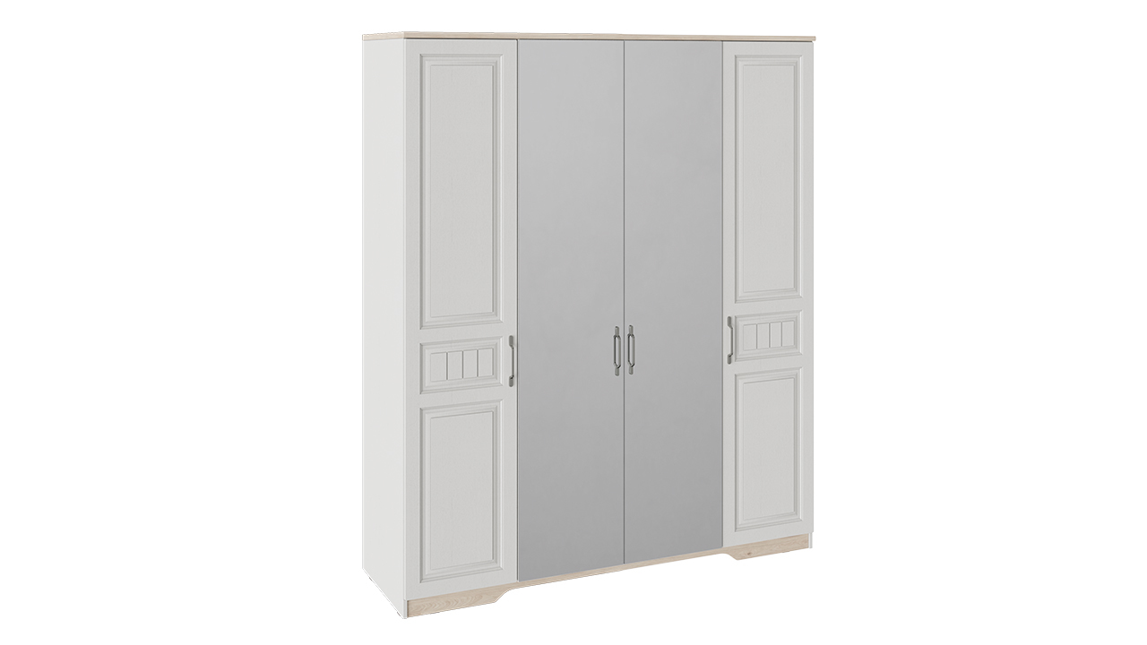 Шкаф для одежды с 2 глухими и 2 зеркальными дверями «Тоскана» – СМ-353.44.002