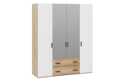 Шкаф комбинированный с ящиками с 2 глухими и 2 зеркальными дверями «Рико» – СМ-340.07.444