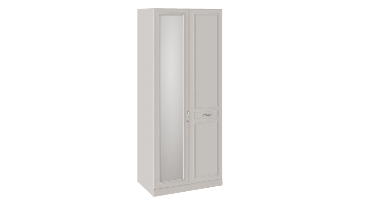 Шкаф для одежды с 1 глухой и 1 зеркальной дверью правый с опорой «Сабрина» – СМ-307.07.021-01R