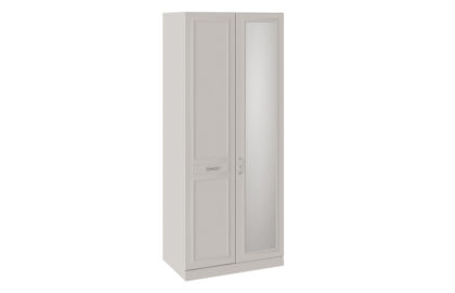 Шкаф для одежды с 1 глухой и 1 зеркальной дверью левый с опорой «Сабрина» – СМ-307.07.221-01L