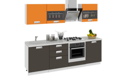 Кухонный гарнитур длиной – 240 см (со шкафом НБ) – ГН60_240_2 (НБ)